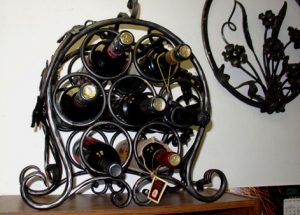 wrought iron wine rack